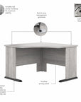Bush Business Furniture Studio A 83W Large Corner Desk with 3 Drawer Mobile File Cabinet