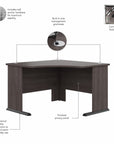 Bush Business Furniture Studio A 83W Large Corner Desk with 3 Drawer Mobile File Cabinet
