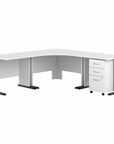 Bush Business Furniture Studio A 83W Large Corner Desk with 3 Drawer Mobile File Cabinet