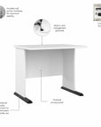 Bush Business Furniture Studio A 83W Large Corner Desk with 3 Drawer Mobile File Cabinet