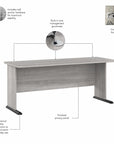 Bush Business Furniture Studio A 72W Computer Desk with 3 Drawer Mobile File Cabinet