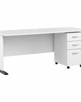 Bush Business Furniture Studio A 72W Computer Desk with 3 Drawer Mobile File Cabinet