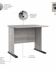 Bush Business Furniture Studio A 36W Small Computer Desk with 3 Drawer Mobile File Cabinet