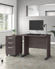 Bush Business Furniture Studio A 36W Small Computer Desk with 3 Drawer Mobile File Cabinet