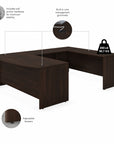 Bush Business Furniture Studio C 72W x 36D U Shaped Desk with Mobile File Cabinet