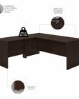 Bush Business Furniture Studio C 72W x 30D L Shaped Desk with Mobile File Cabinet and 42W Return