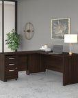 Bush Business Furniture Studio C 72W x 30D L Shaped Desk with Mobile File Cabinet and 42W Return