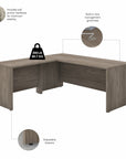 Bush Business Furniture Studio C 72W x 30D L Shaped Desk with Mobile File Cabinet and 42W Return