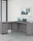 Bush Business Furniture Studio C 72W x 30D L Shaped Desk with Mobile File Cabinet and 42W Return