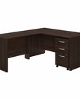 Bush Business Furniture Studio C 60W x 30D L Shaped Desk with Mobile File Cabinet and 42W Return