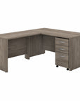 Bush Business Furniture Studio C 60W x 30D L Shaped Desk with Mobile File Cabinet and 42W Return