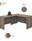 Bush Business Furniture Studio C 60W x 30D L Shaped Desk with Mobile File Cabinet and 42W Return