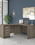 Bush Business Furniture Studio C 60W x 30D L Shaped Desk with Mobile File Cabinet and 42W Return