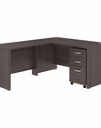 Bush Business Furniture Studio C 60W x 30D L Shaped Desk with Mobile File Cabinet and 42W Return