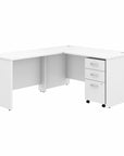 Bush Business Furniture Studio C 60W x 30D L Shaped Desk with Mobile File Cabinet and 42W Return