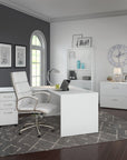 Bush Business Furniture Studio C 60W x 30D L Shaped Desk with Mobile File Cabinet and 42W Return