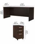 Bush Business Furniture Studio C 72W x 30D Office Desk with Mobile File Cabinet