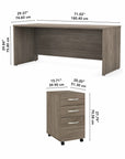 Bush Business Furniture Studio C 72W x 30D Office Desk with Mobile File Cabinet