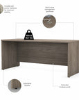Bush Business Furniture Studio C 72W x 30D Office Desk with Mobile File Cabinet