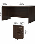 Bush Business Furniture Studio C 60W x 30D Office Desk with Mobile File Cabinet