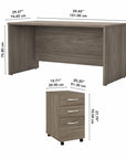 Bush Business Furniture Studio C 60W x 30D Office Desk with Mobile File Cabinet