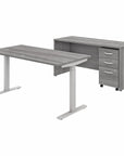 Bush Business Furniture Studio C 60W x 30D Height Adjustable Standing Desk, Credenza and Mobile File Cabinet