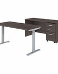Bush Business Furniture Studio C 60W x 30D Height Adjustable Standing Desk, Credenza and Mobile File Cabinet