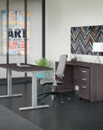 Bush Business Furniture Studio C 60W x 30D Height Adjustable Standing Desk, Credenza and Mobile File Cabinet