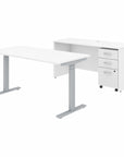 Bush Business Furniture Studio C 60W x 30D Height Adjustable Standing Desk, Credenza and Mobile File Cabinet