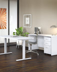 Bush Business Furniture Studio C 60W x 30D Height Adjustable Standing Desk, Credenza and Mobile File Cabinet
