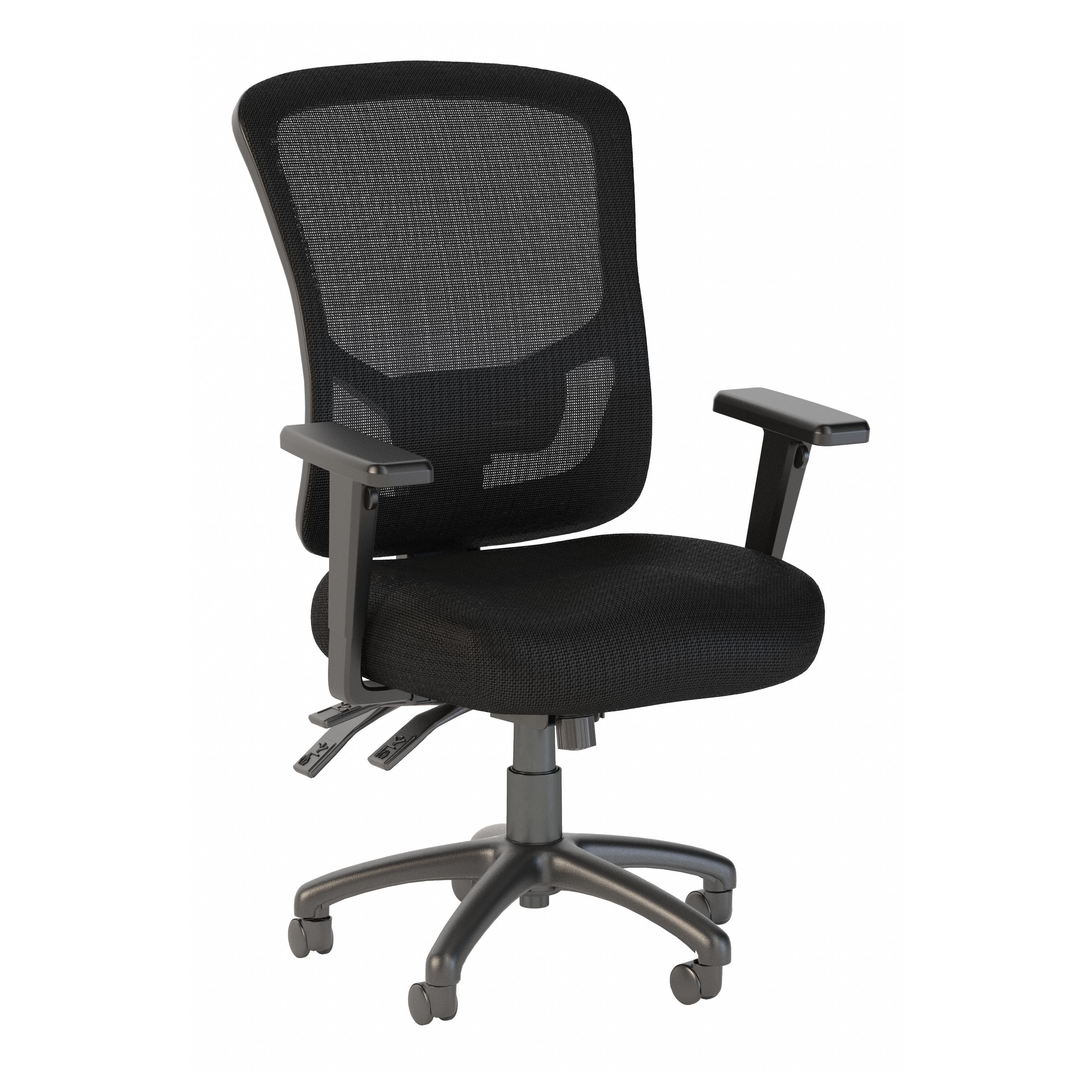 Bush Business Furniture Custom Comfort High Back Multifunction Mesh Executive Office Chair | Black Nylon Mesh_0