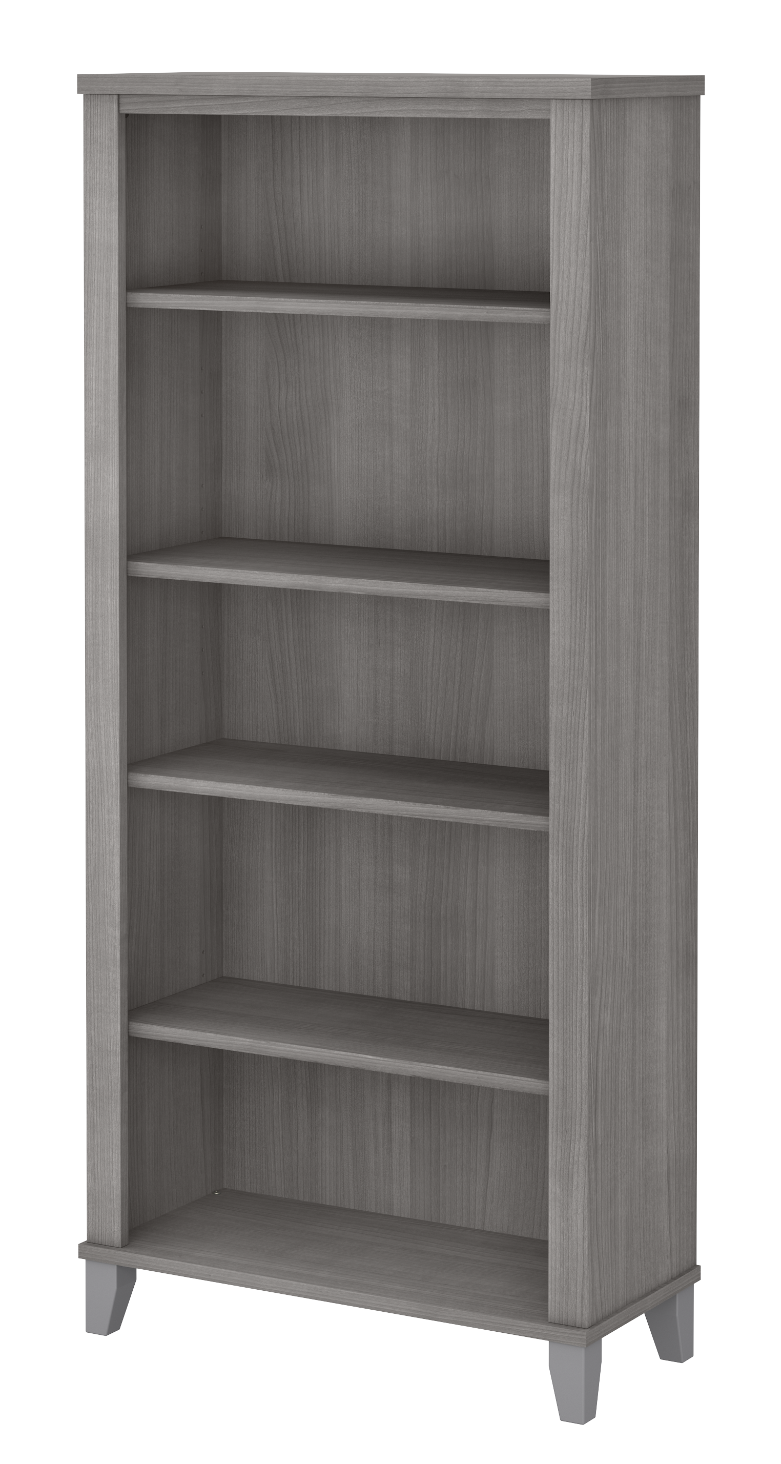 Bush Furniture Somerset Tall 5 Shelf Bookcase | Platinum Gray/White_0