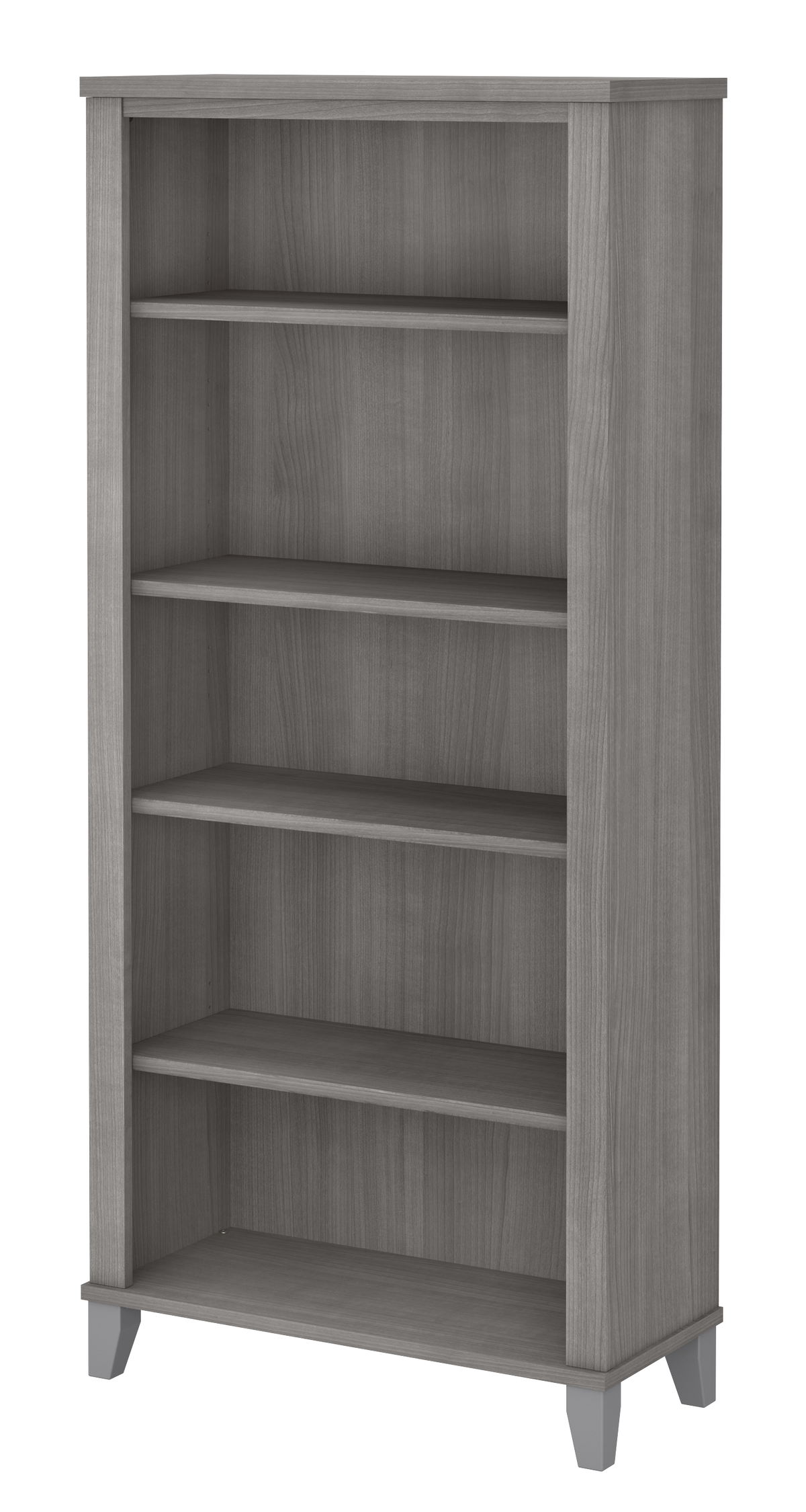 Bush Furniture Somerset Tall 5 Shelf Bookcase | Platinum Gray/White_0