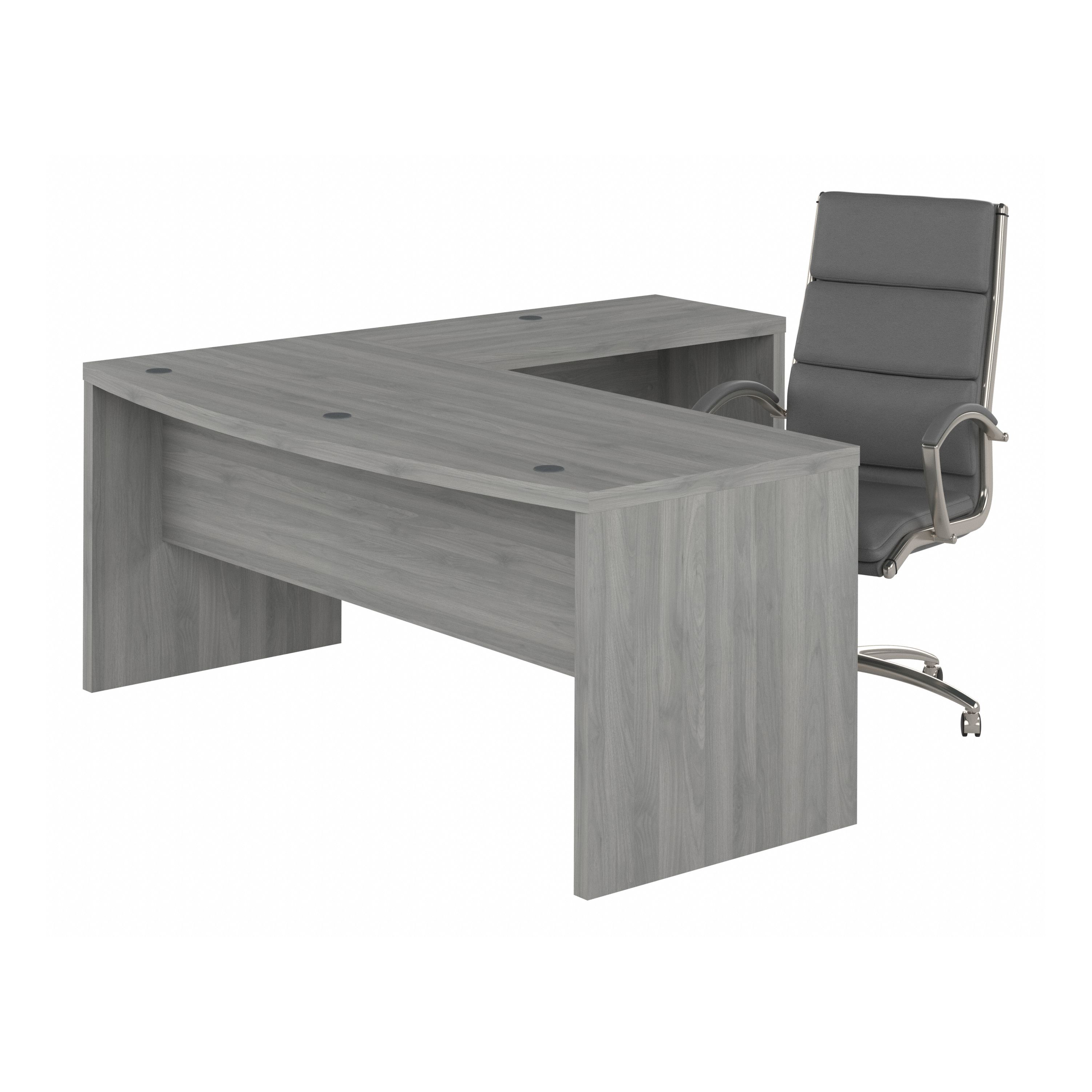 Bush Business Furniture Echo 72W Bow Front L Shaped Desk and Chair Set | Modern Gray_0