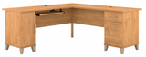 Bush Furniture Somerset 72W L Shaped Desk with Storage | Maple Cross/White_0