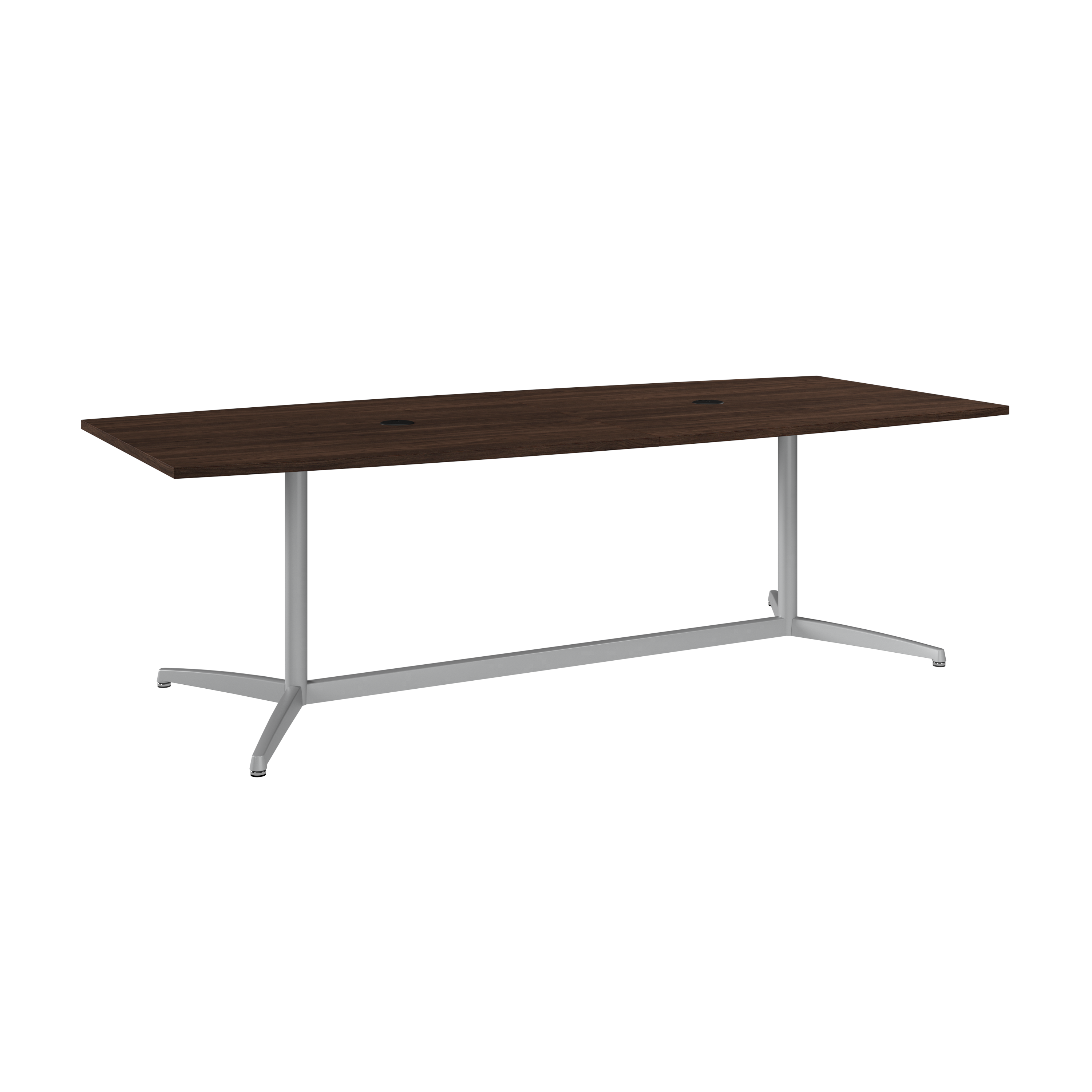 Bush Business Furniture 96W x 42D Boat Shaped Conference Table with Metal Base | Black Walnut_0