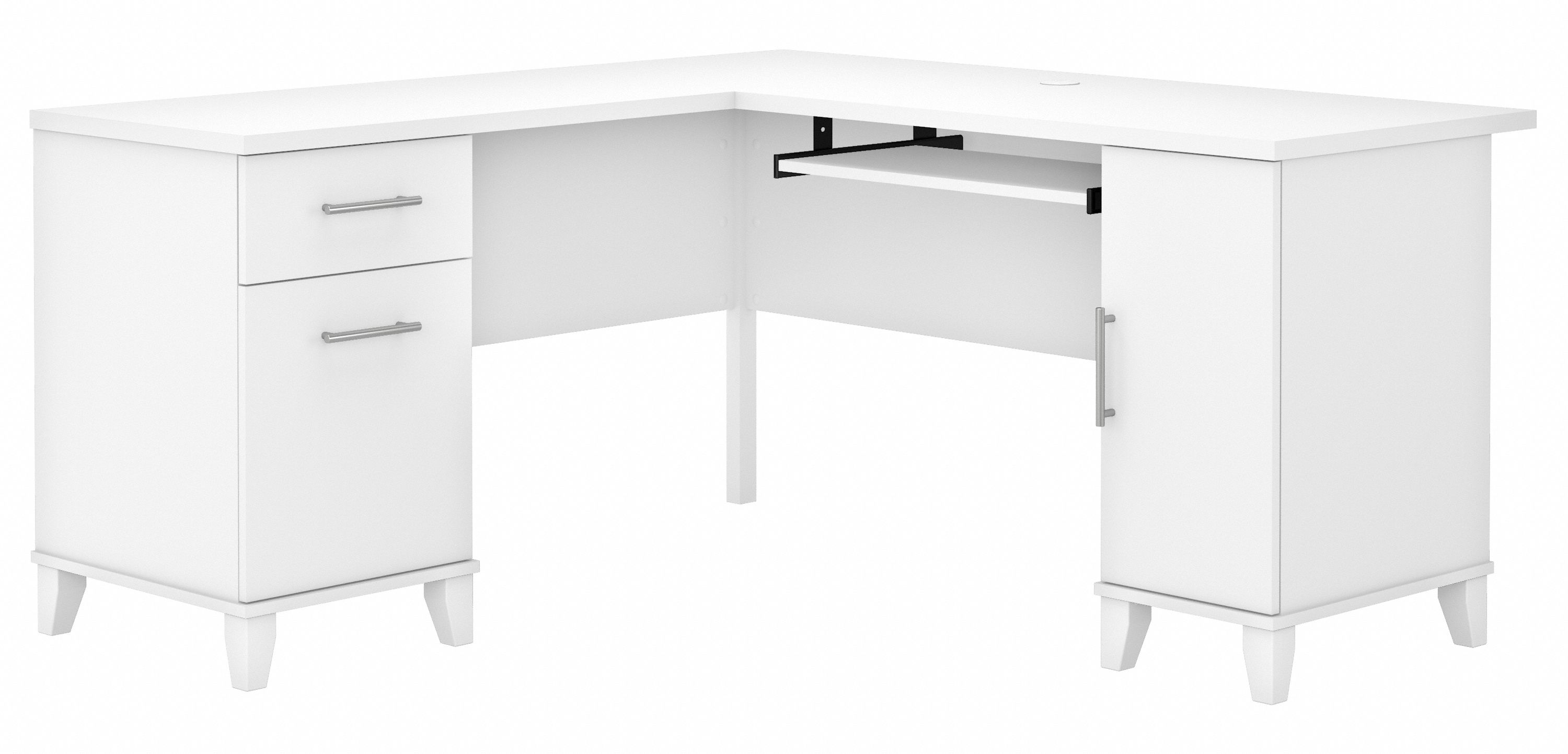 Bush Furniture Somerset 60W L Shaped Desk with Storage | White_0