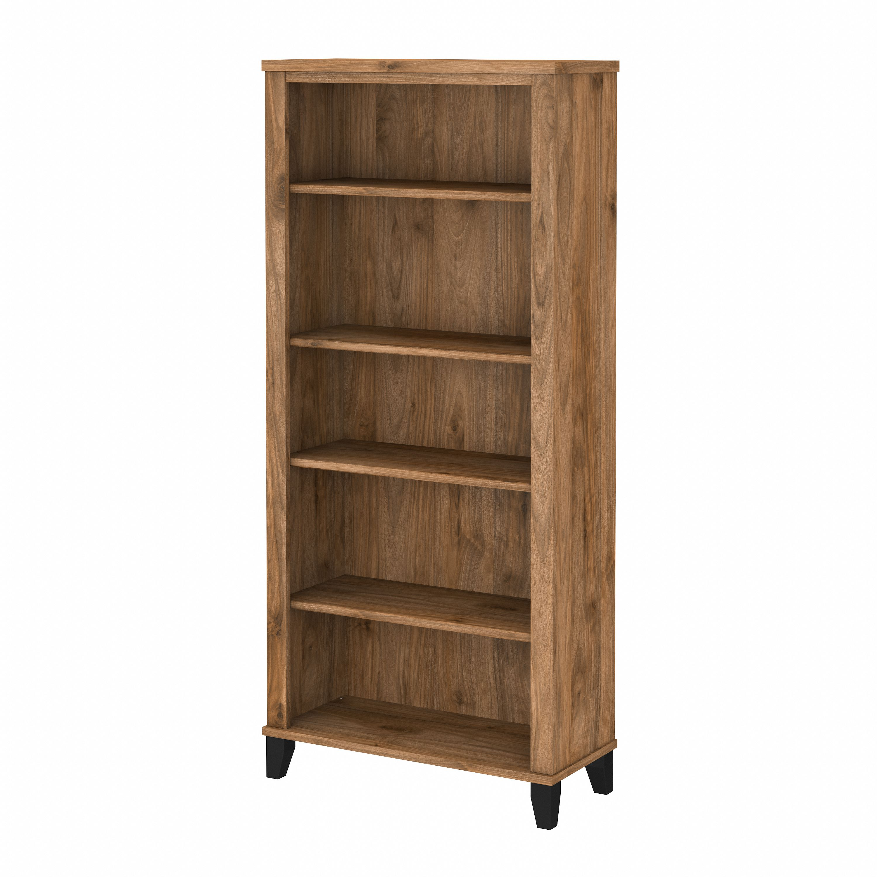 Bush Furniture Somerset Tall 5 Shelf Bookcase | Fresh Walnut/White_0