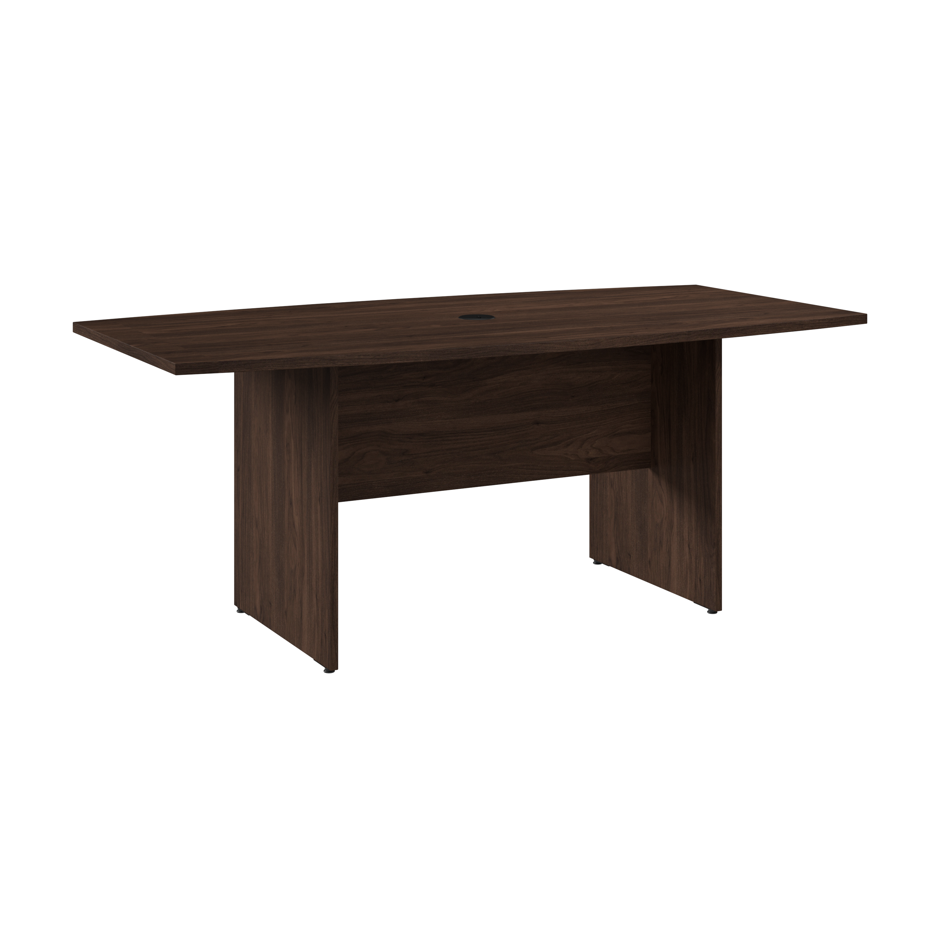 Bush Business Furniture 72W x 36D Boat Shaped Conference Table with Wood Base | Black Walnut_0