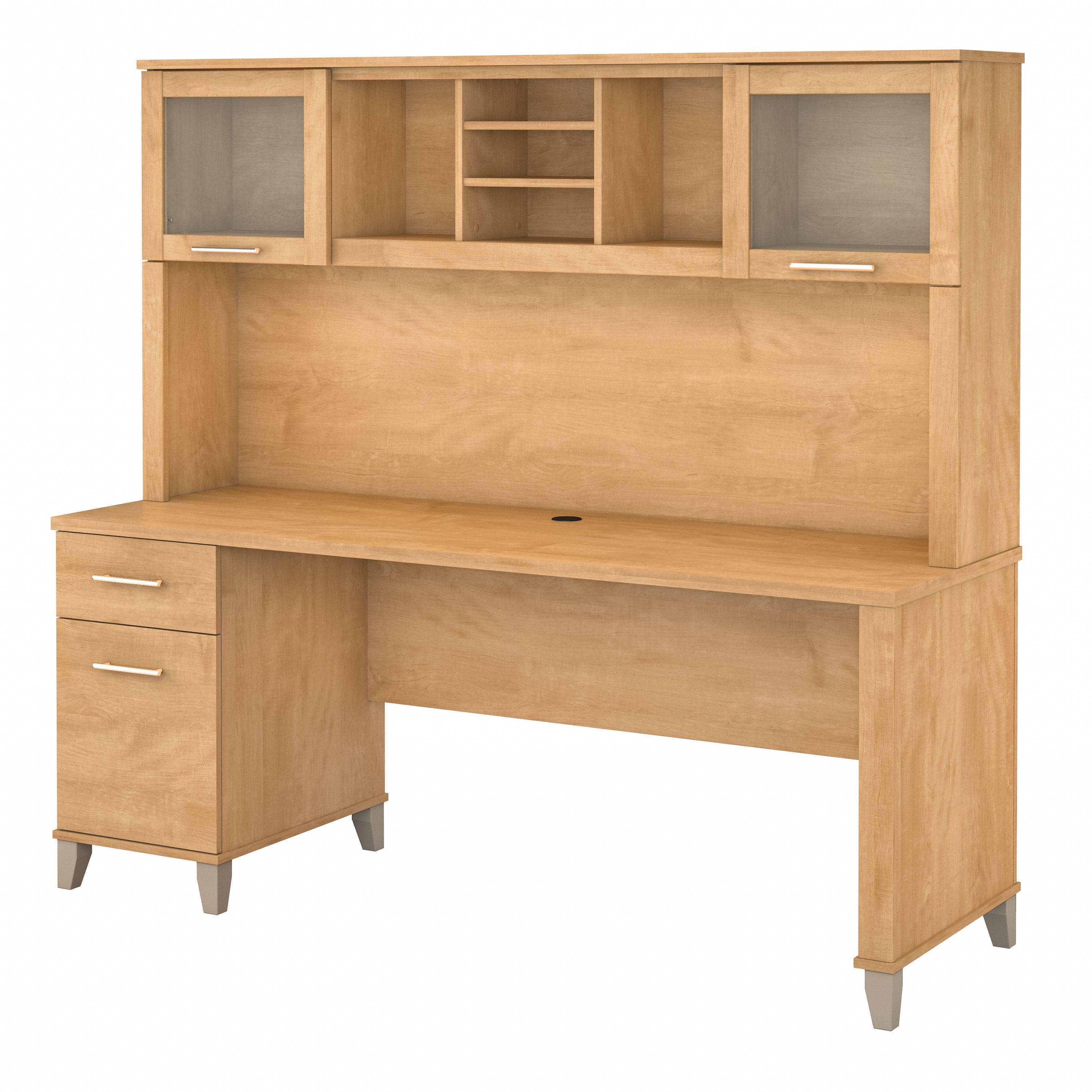 Bush Furniture Somerset 72W Office Desk with Drawers and Hutch | Maple Cross_0