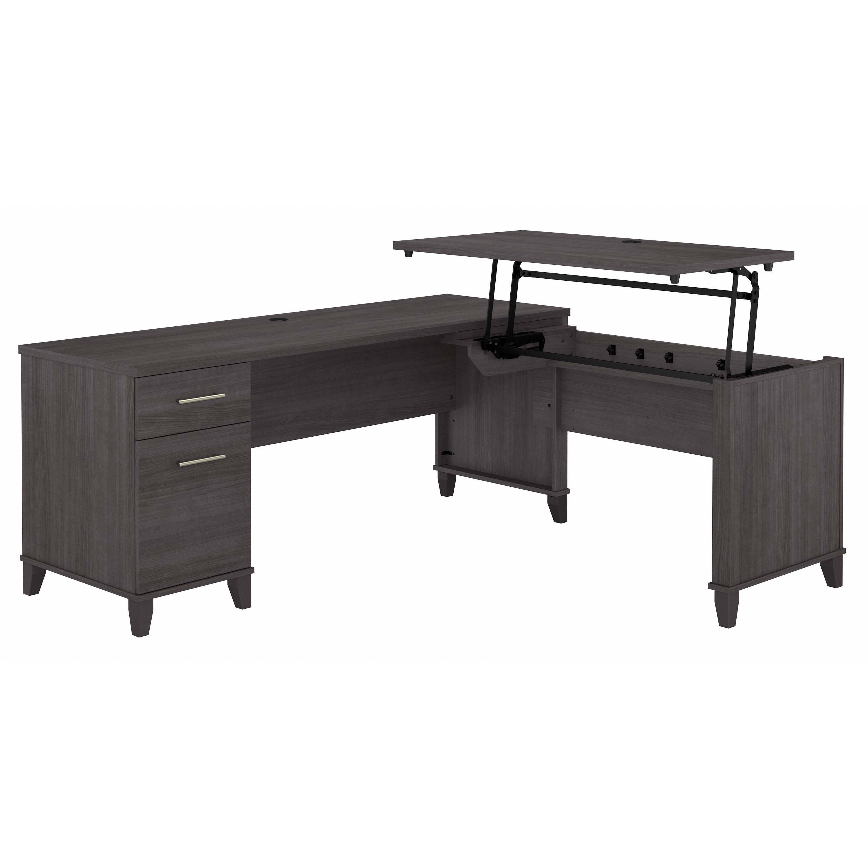 Bush Furniture Somerset 72W 3 Position Sit to Stand L Shaped Desk | Storm Gray_0