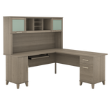 Bush Furniture Somerset 72W L Shaped Desk with Hutch | Ash Gray_0