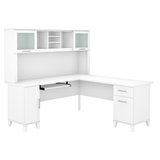 Bush Furniture Somerset 72W L Shaped Desk with Hutch | White_0