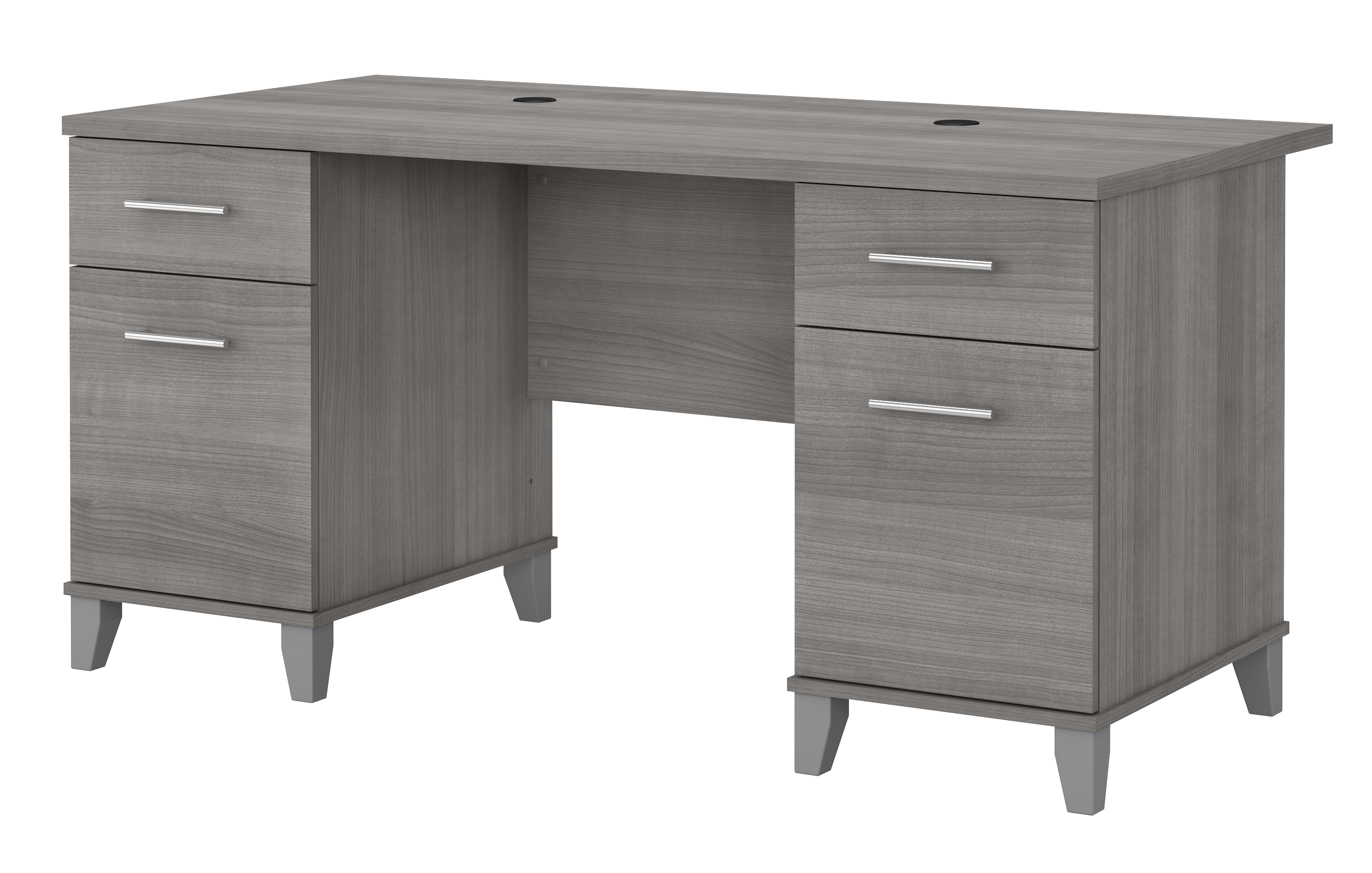 Bush Furniture Somerset 60W Office Desk with Drawers | Platinum Gray/White_0