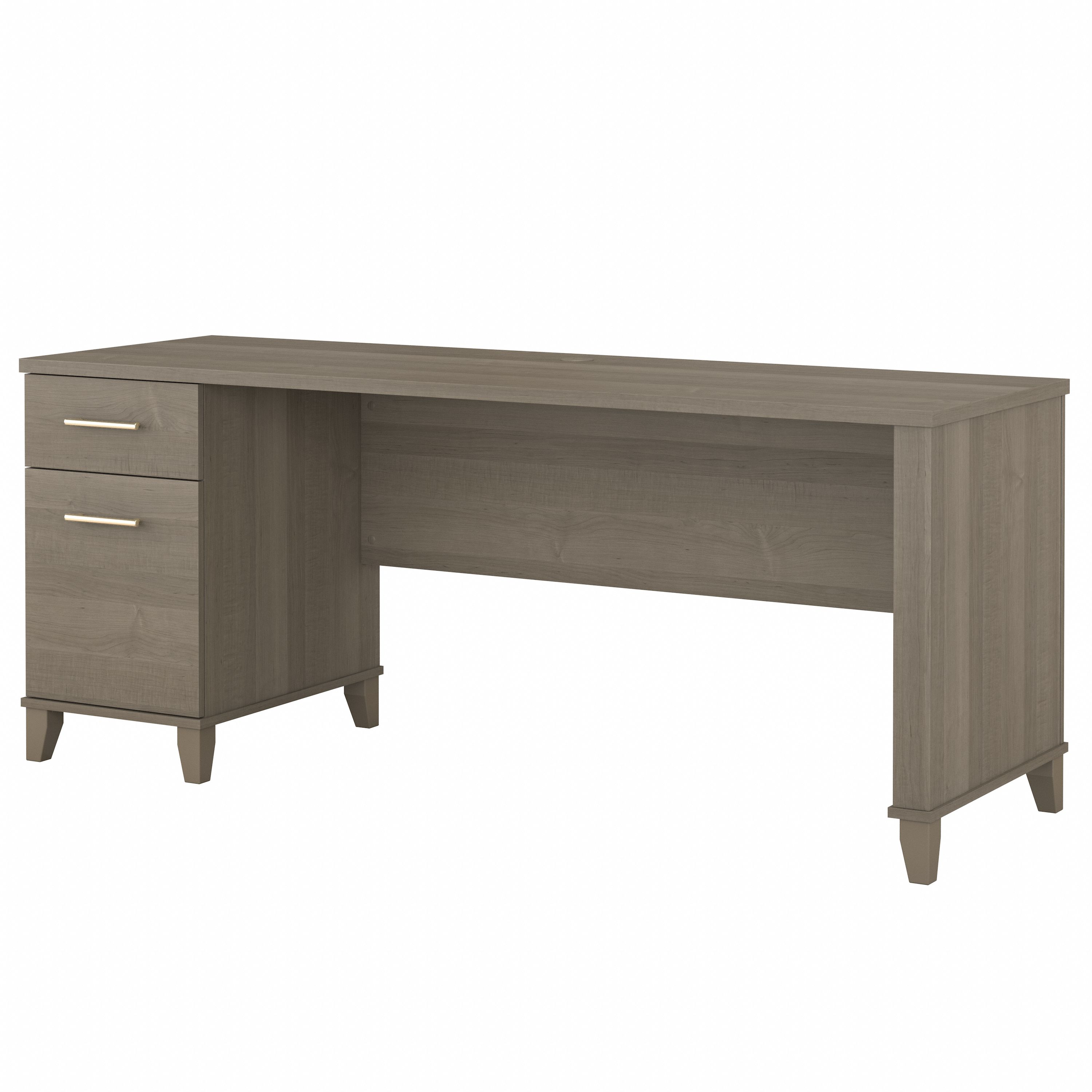 Bush Furniture Somerset 72W Office Desk with Drawers | Ash Gray/White_0