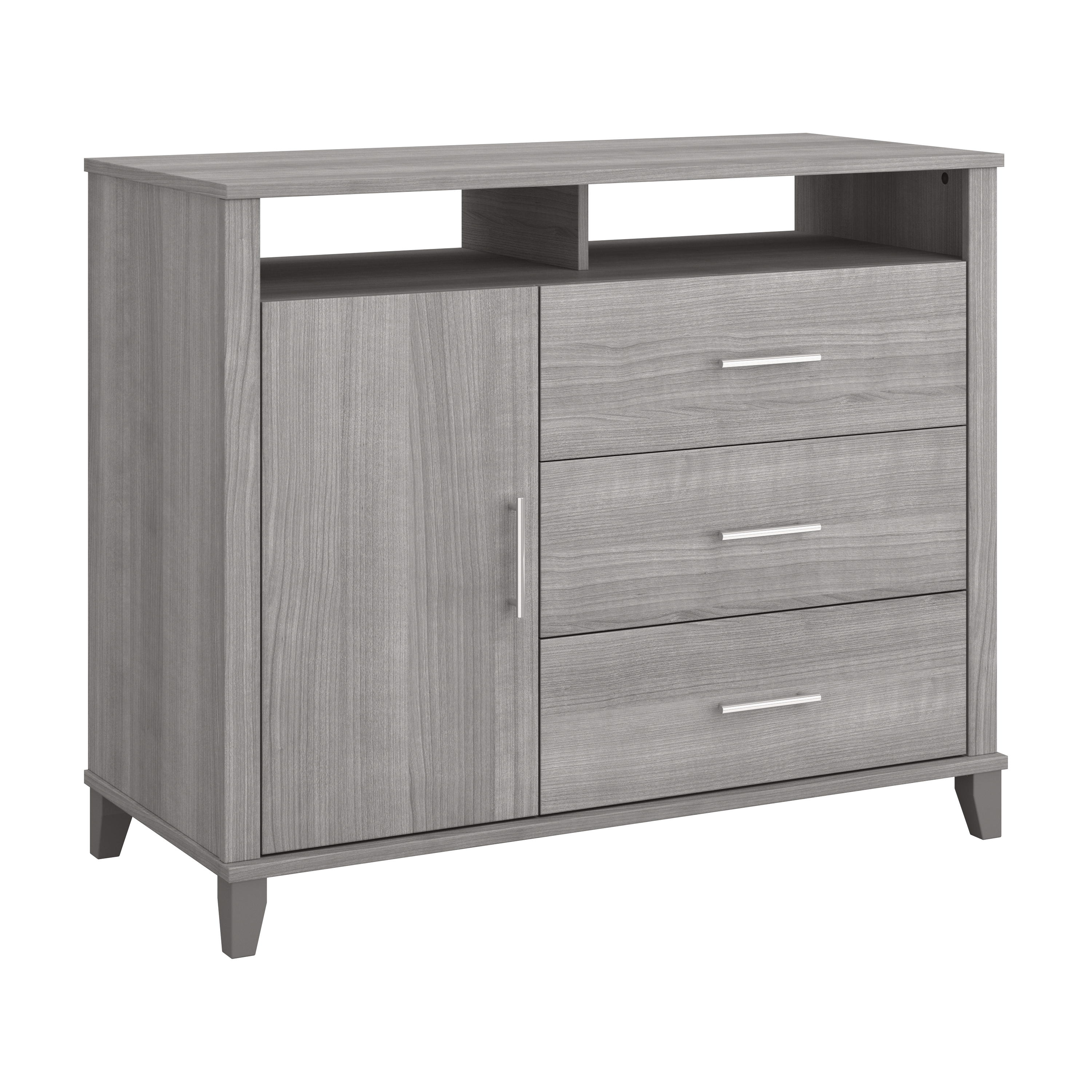 Bush Furniture Somerset Tall TV Stand with Storage | Platinum Gray_0