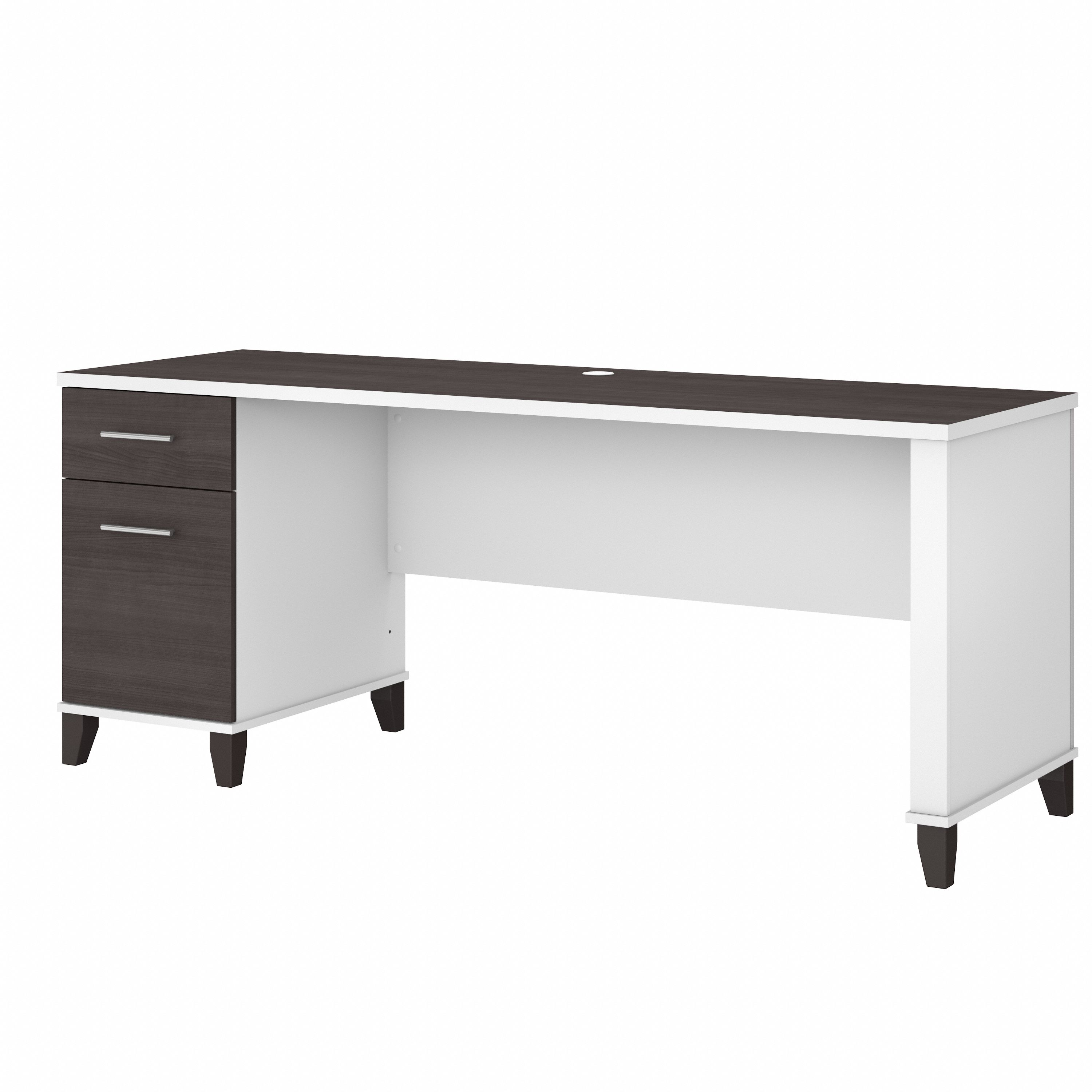 Bush Furniture Somerset 72W Office Desk with Drawers | Storm Gray/White_0