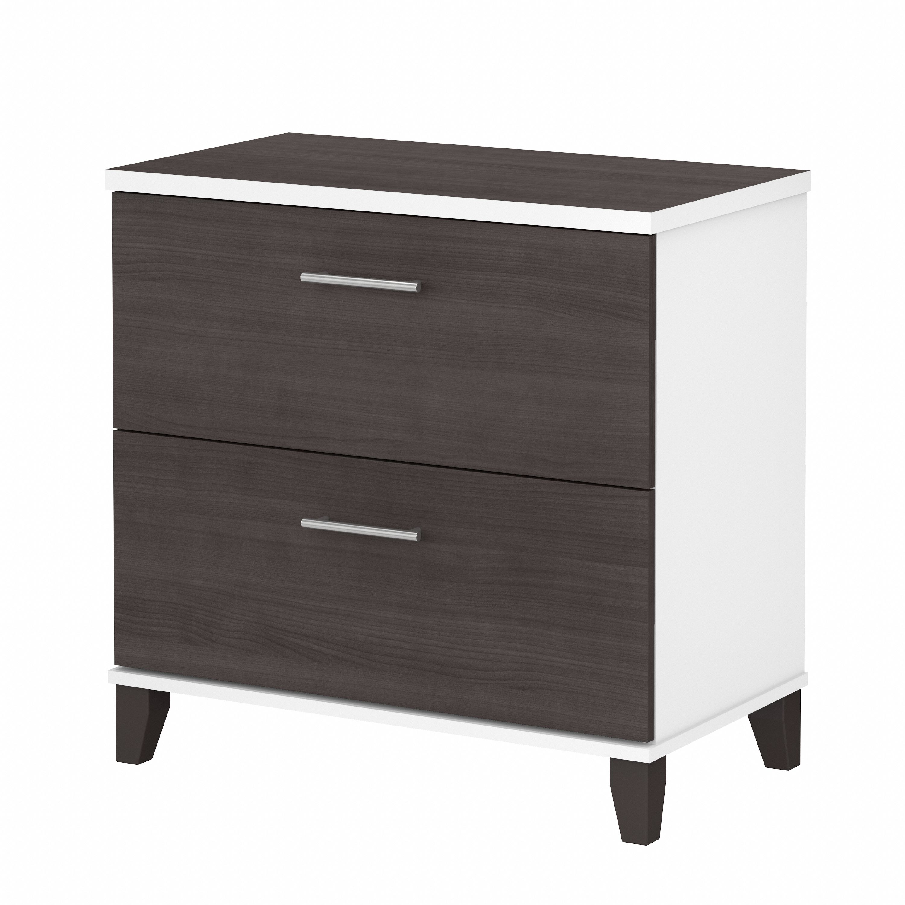 Bush Furniture Somerset 2 Drawer Lateral File Cabinet | Storm Gray/White_0