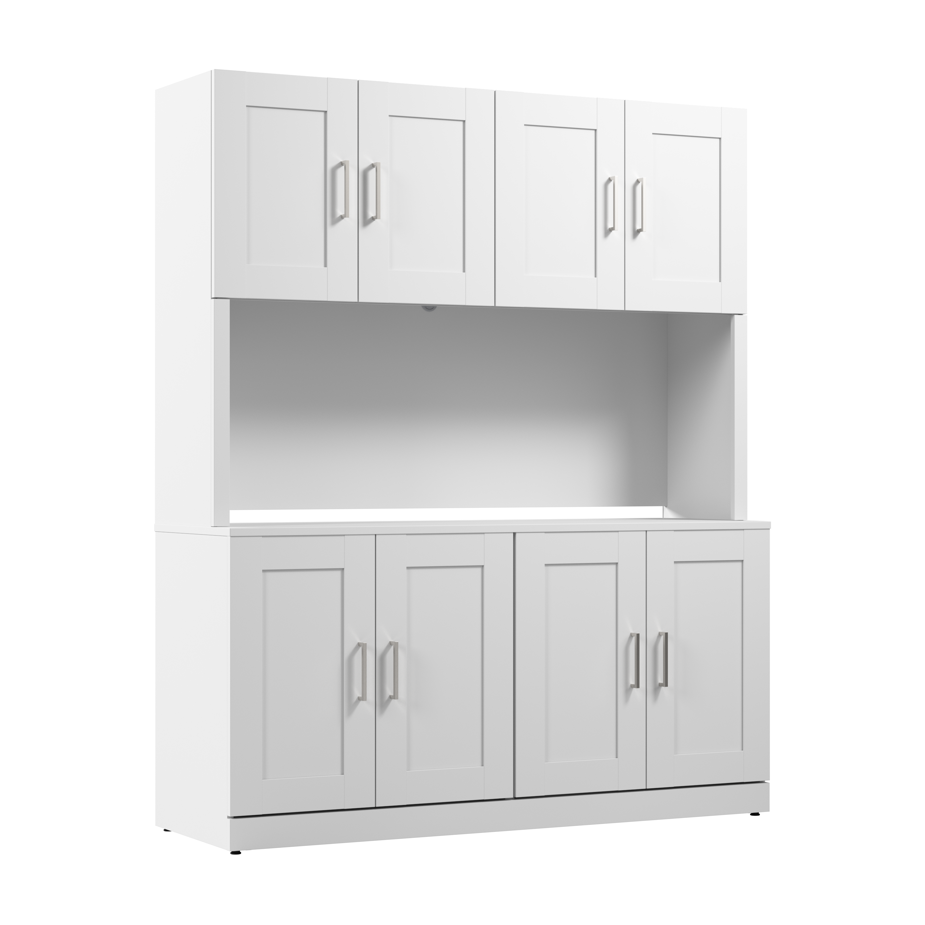 Bush Furniture Hampton Heights 60W Buffet Cabinet with Hutch | White_0