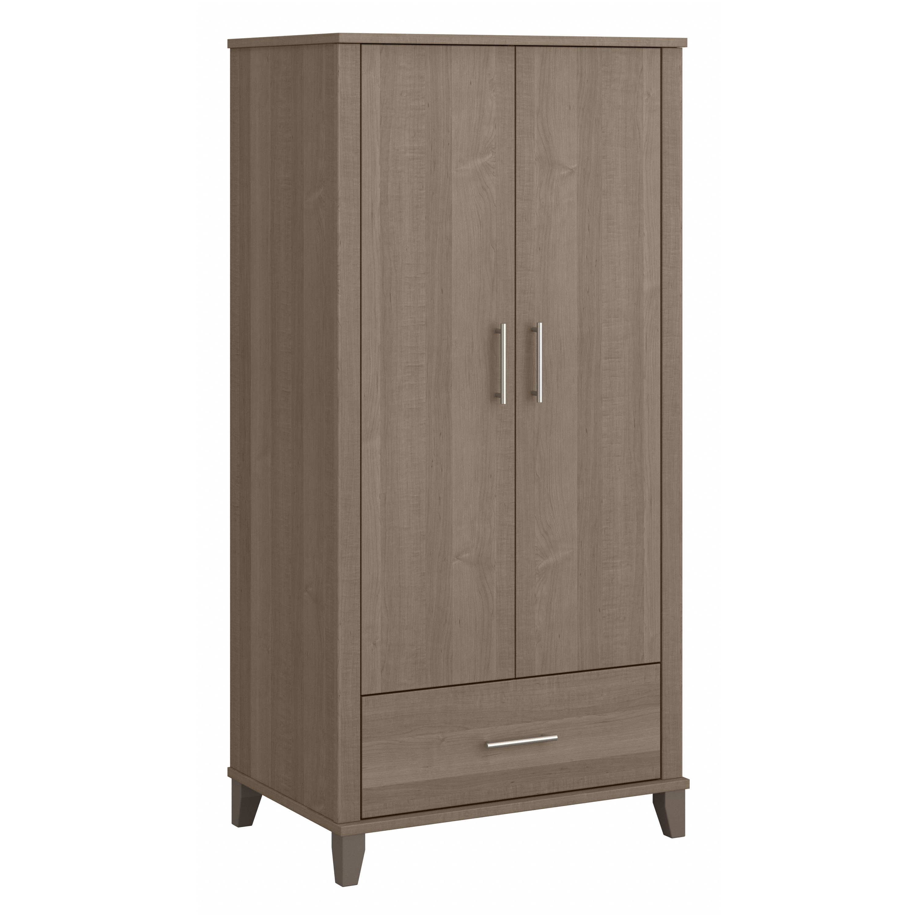 Bush Furniture Somerset Tall Entryway Cabinet with Doors and Drawer | Ash Gray_0